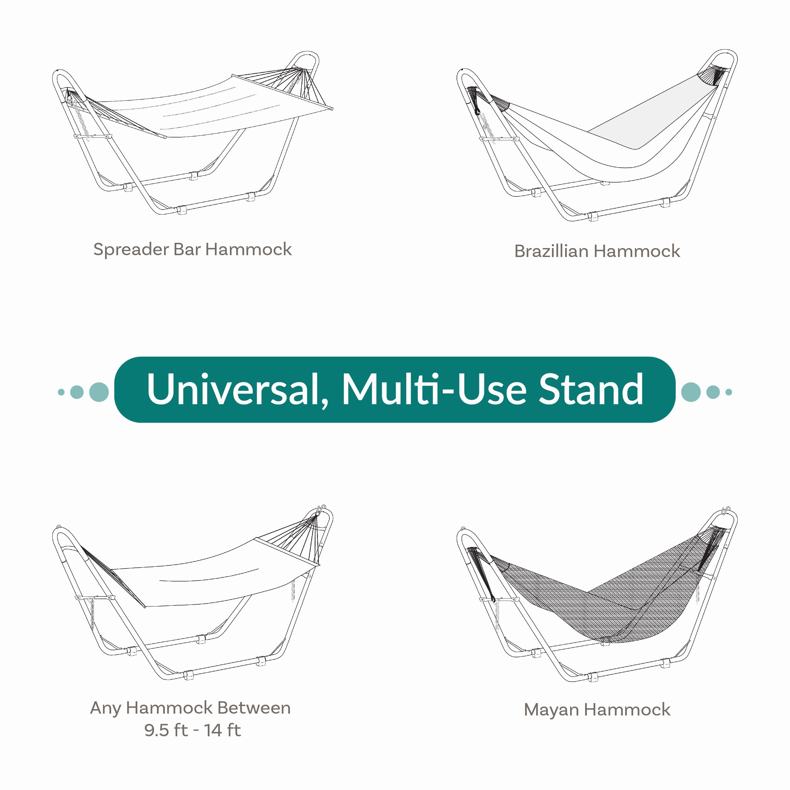 Sunnydaze Universal Multi-Use Heavy-Duty Hammock Stand