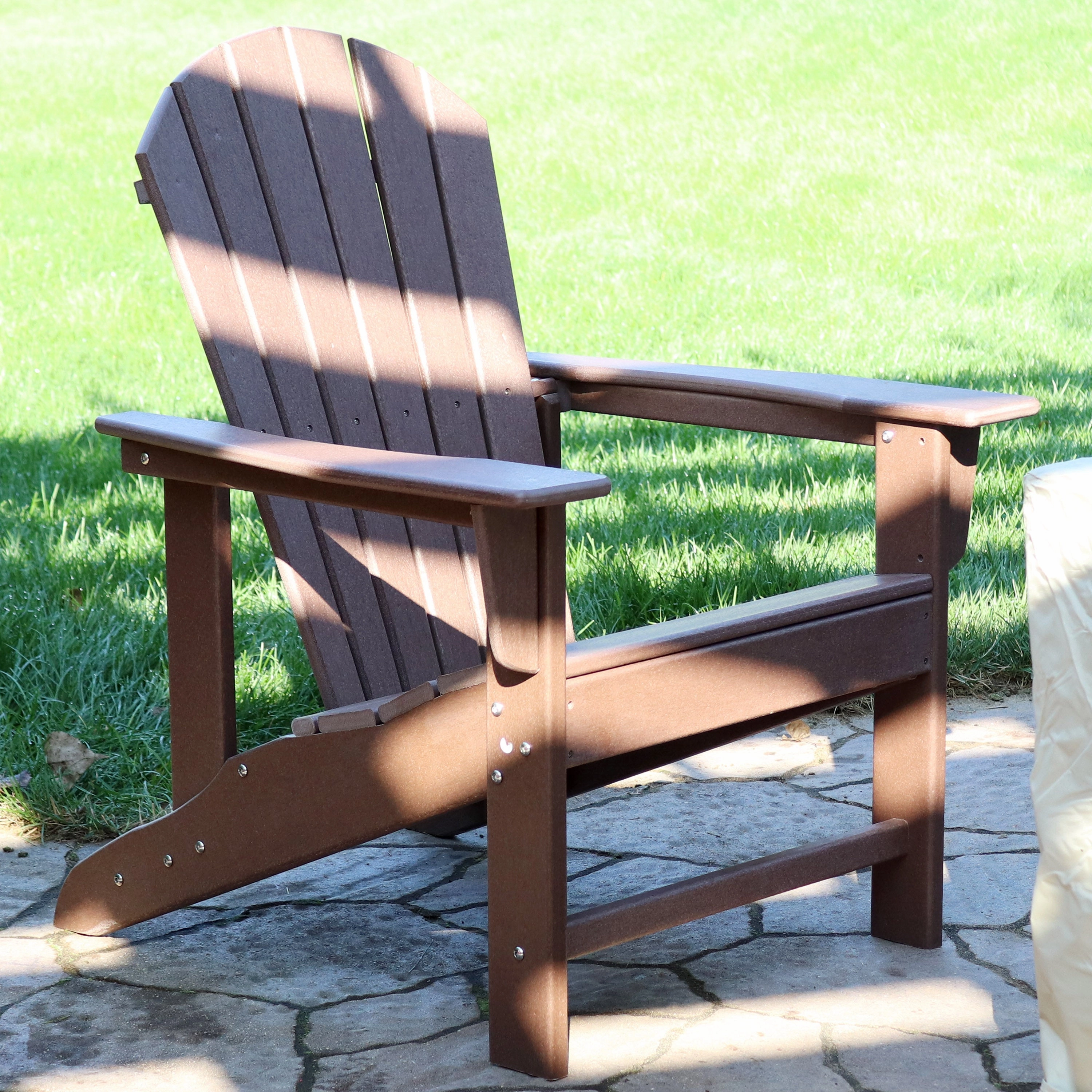 Sunnydaze Upright, All-Weather Adirondack Chair - 300-Pound Capacity - 38.25 H