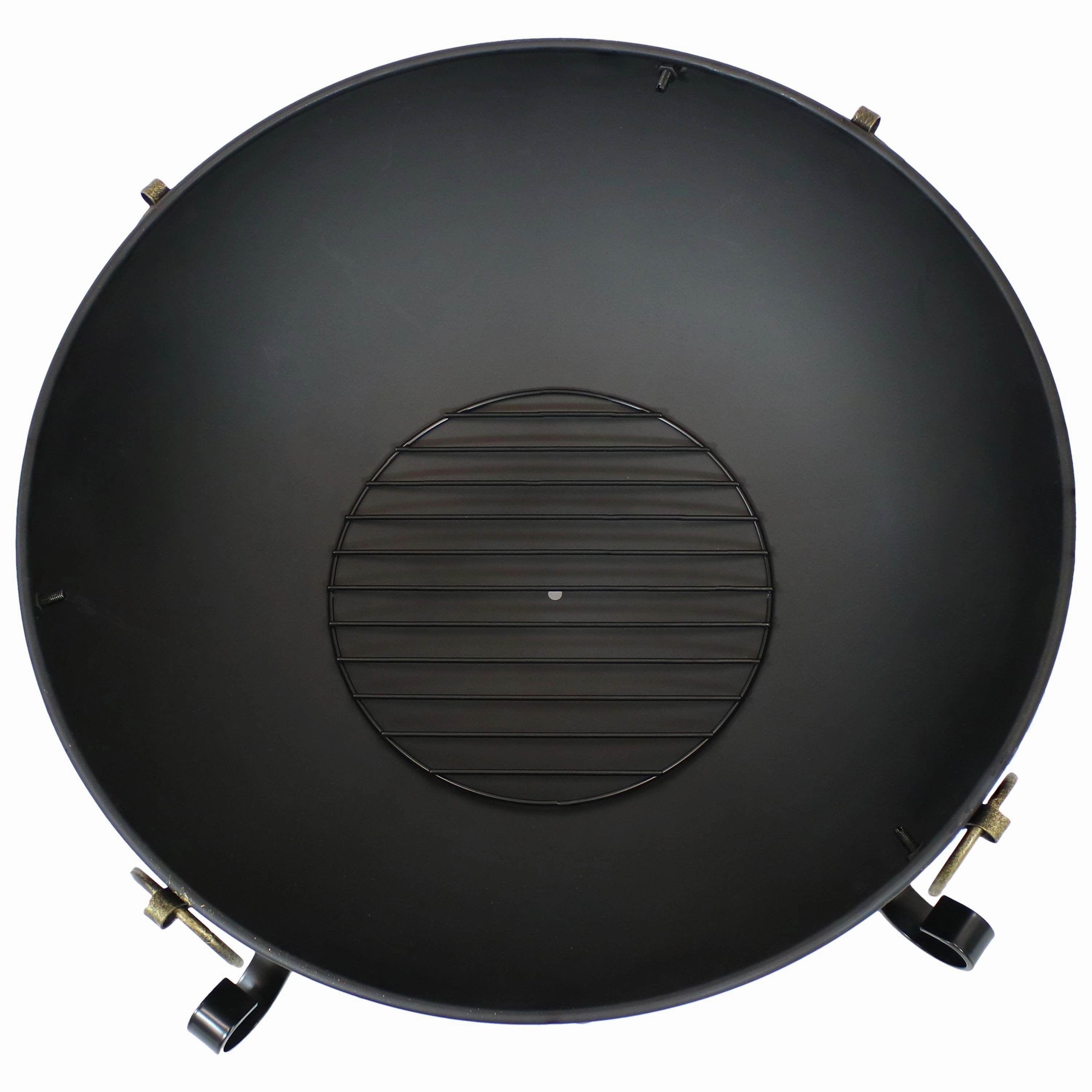 Sunnydaze Victorian Steel Fire Bowl and Spark Screen - 25"