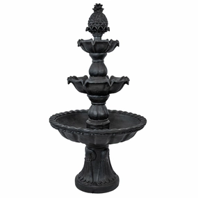 Sunnydaze Welcome 3-Tier Outdoor Water Fountain for Garden - 57"outdoor garden water fountain