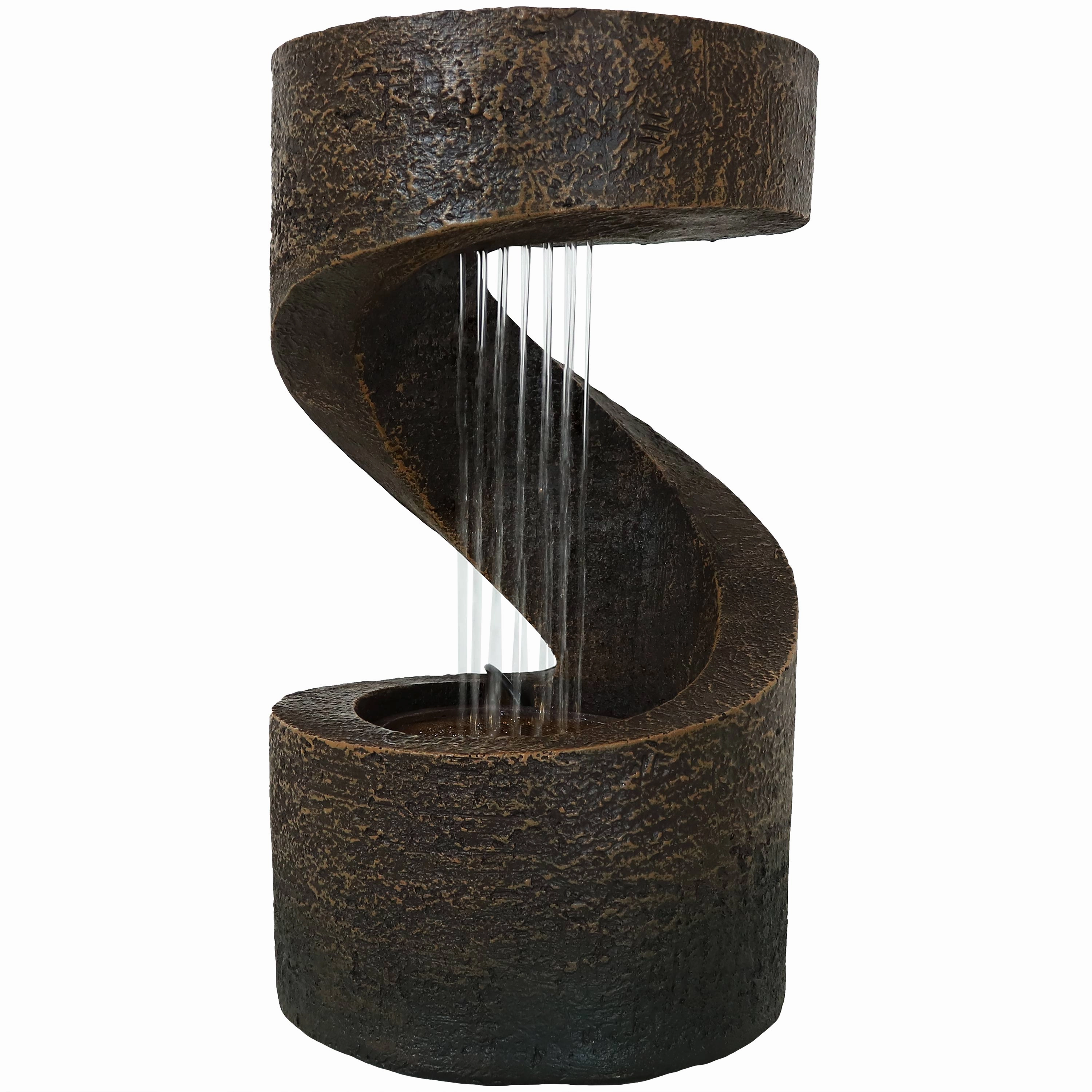 Sunnydaze Winding Showers Indoor Waterfall Fountain with LED Light - 13"