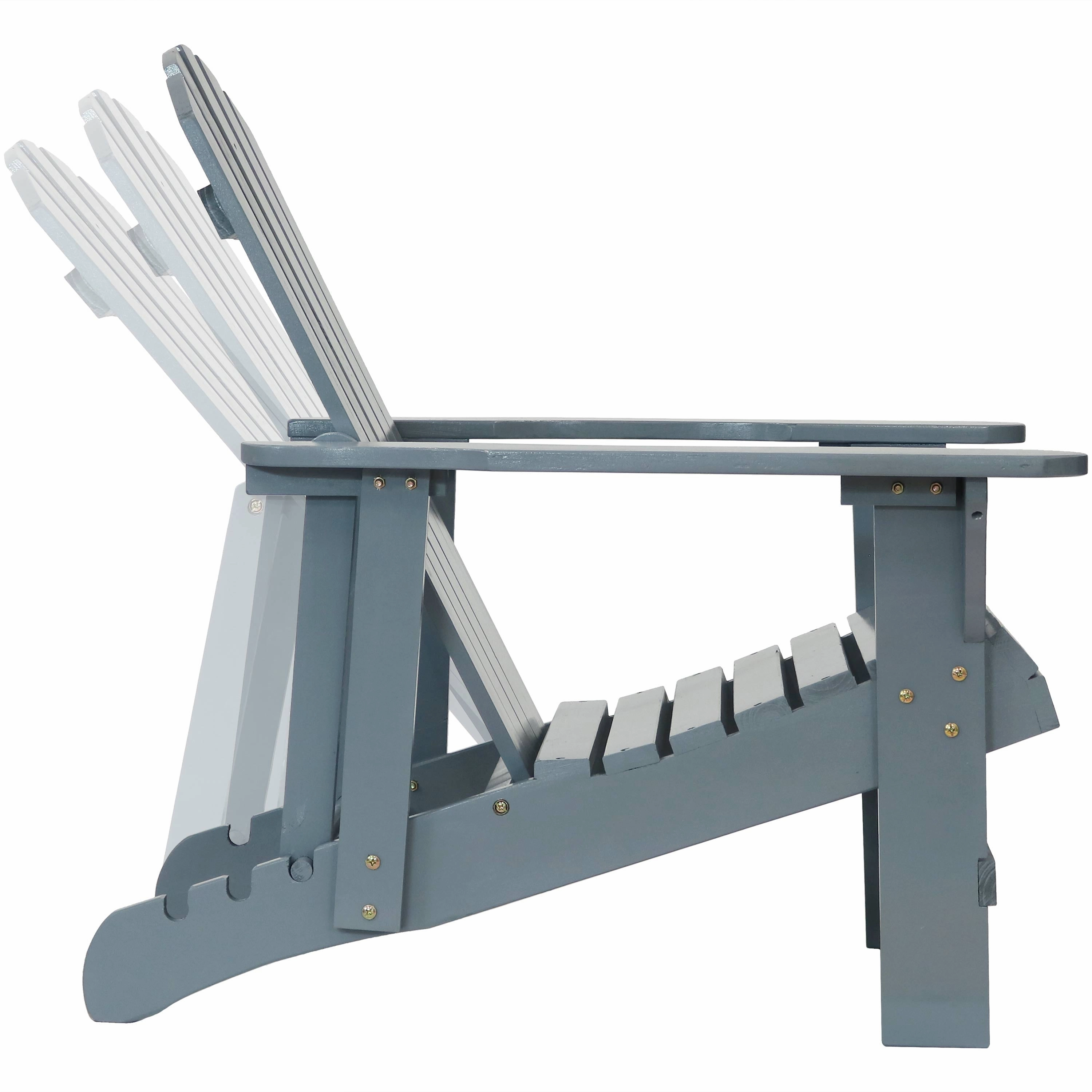 Sunnydaze Wooden Outdoor Adirondack Chair with Adjustable Backrest