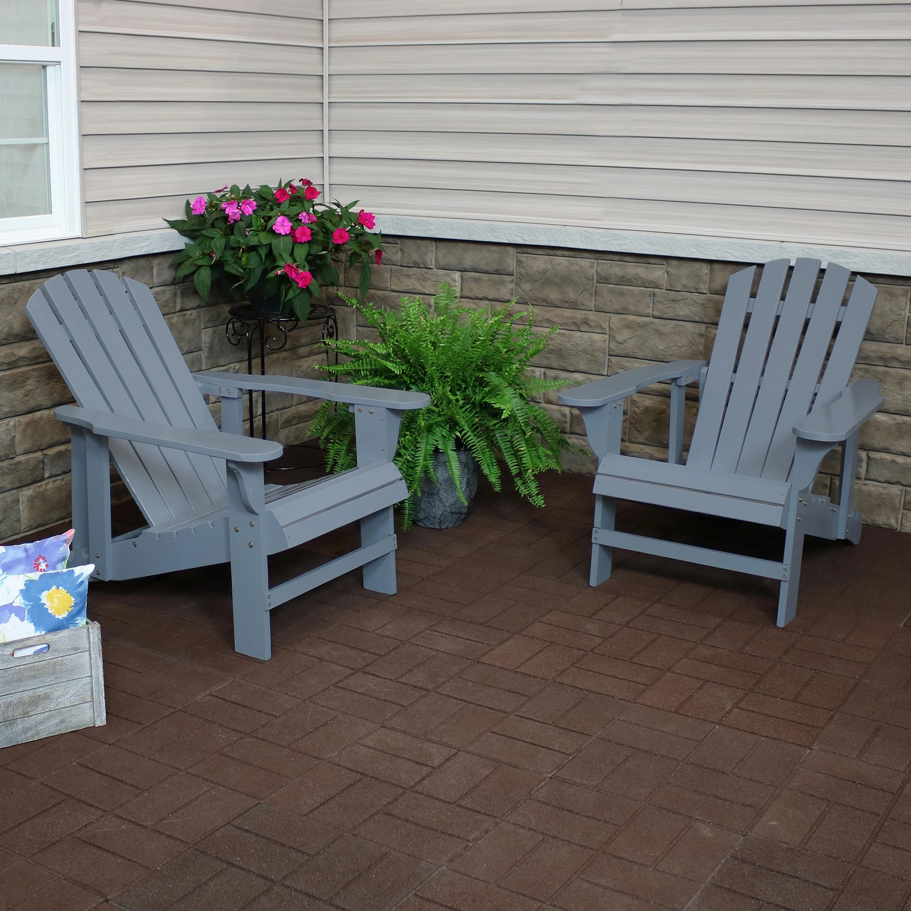 Sunnydaze Wooden Outdoor Adirondack Chair with Adjustable Backrest