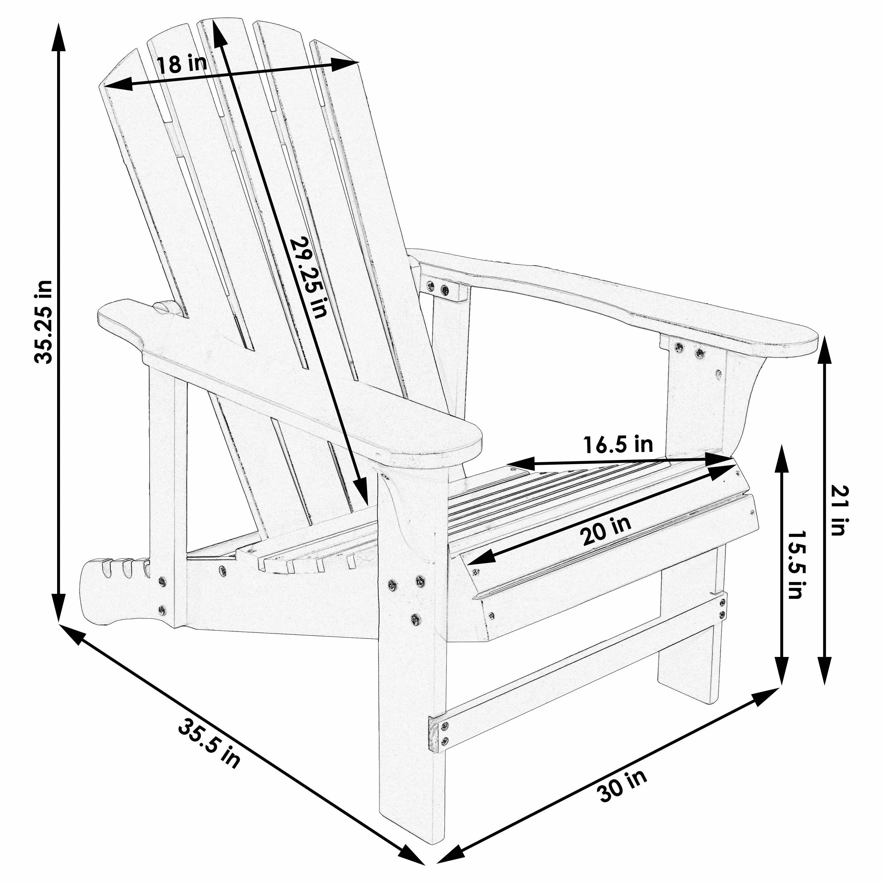 Sunnydaze Wooden Outdoor Adirondack Chair with Adjustable Backrest