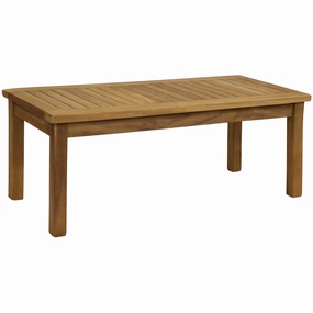 Sunnydaze Wooden Teak Outdoor Coffee Table - Stain Finish - 45"outdoor patio furniture set