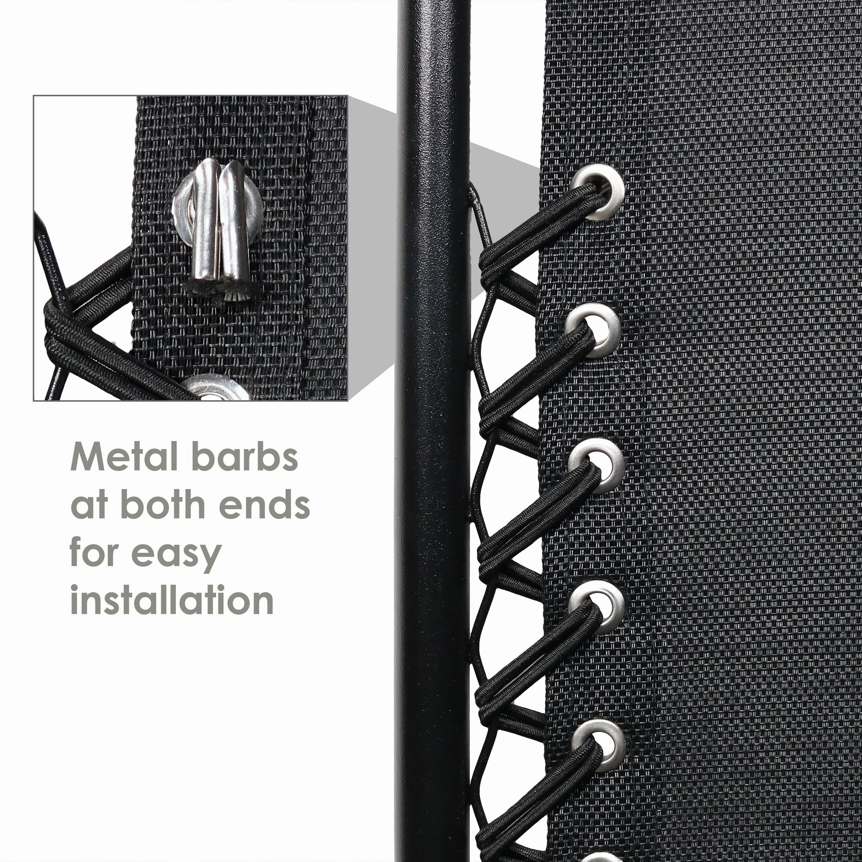 Sunnydaze Zero Gravity Chair Universal Replacement Bungee Cords - Black