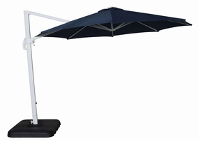 Sunrio Cantilever 11' Umbrella - Navy, Whiteoutdoor patio furniture set