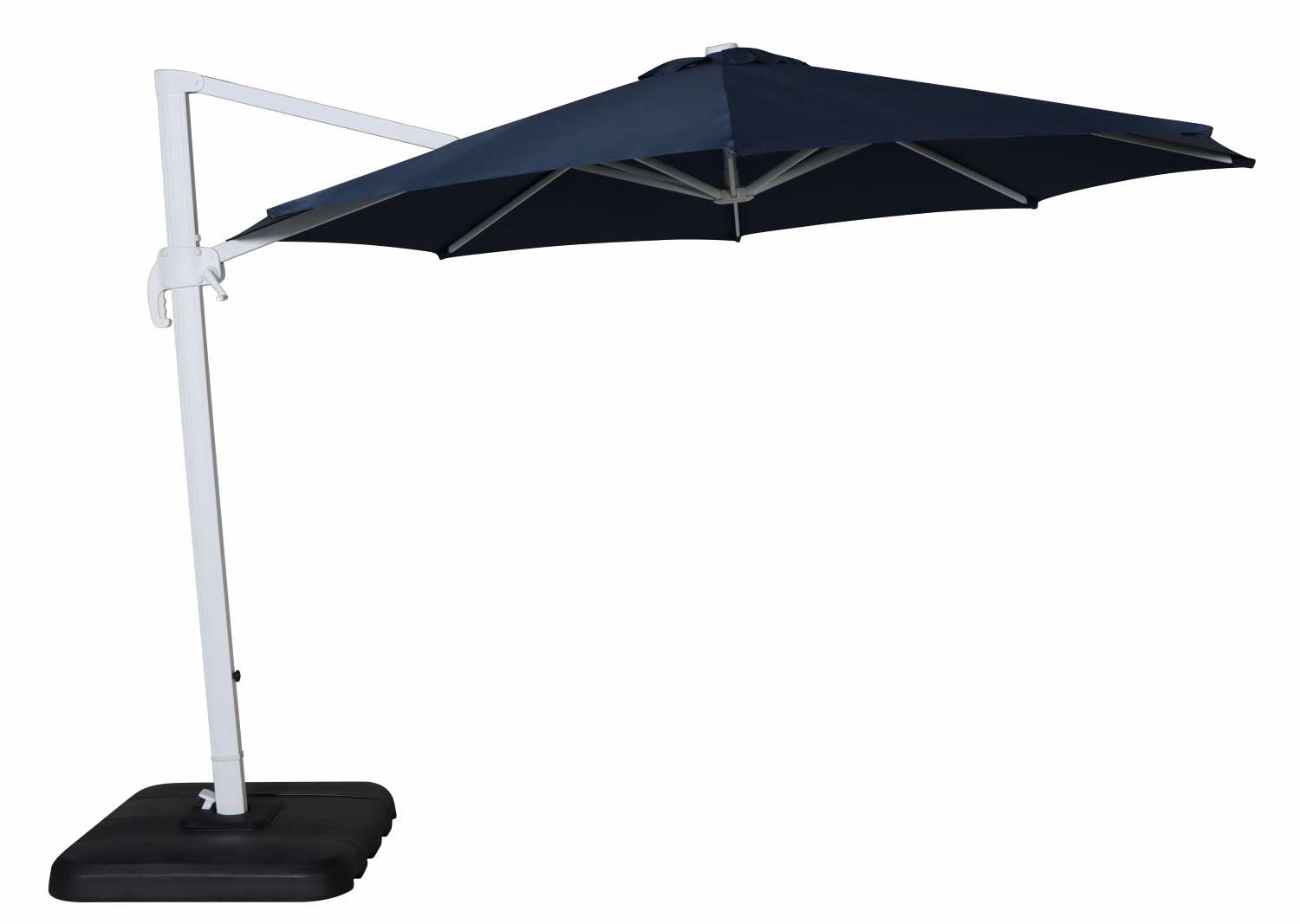 Sunrio Cantilever 11' Umbrella - Navy, Whiteoutdoor patio furniture set