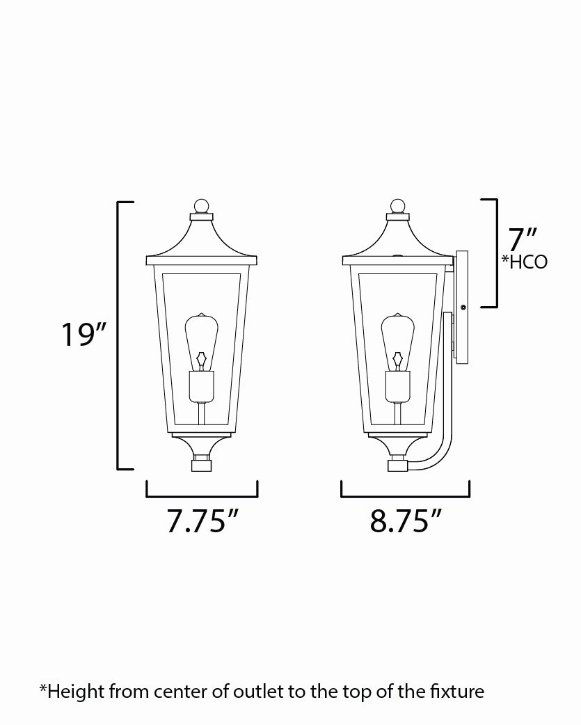 Sutton Place VX One Light Outdoor Wall Sconce Black