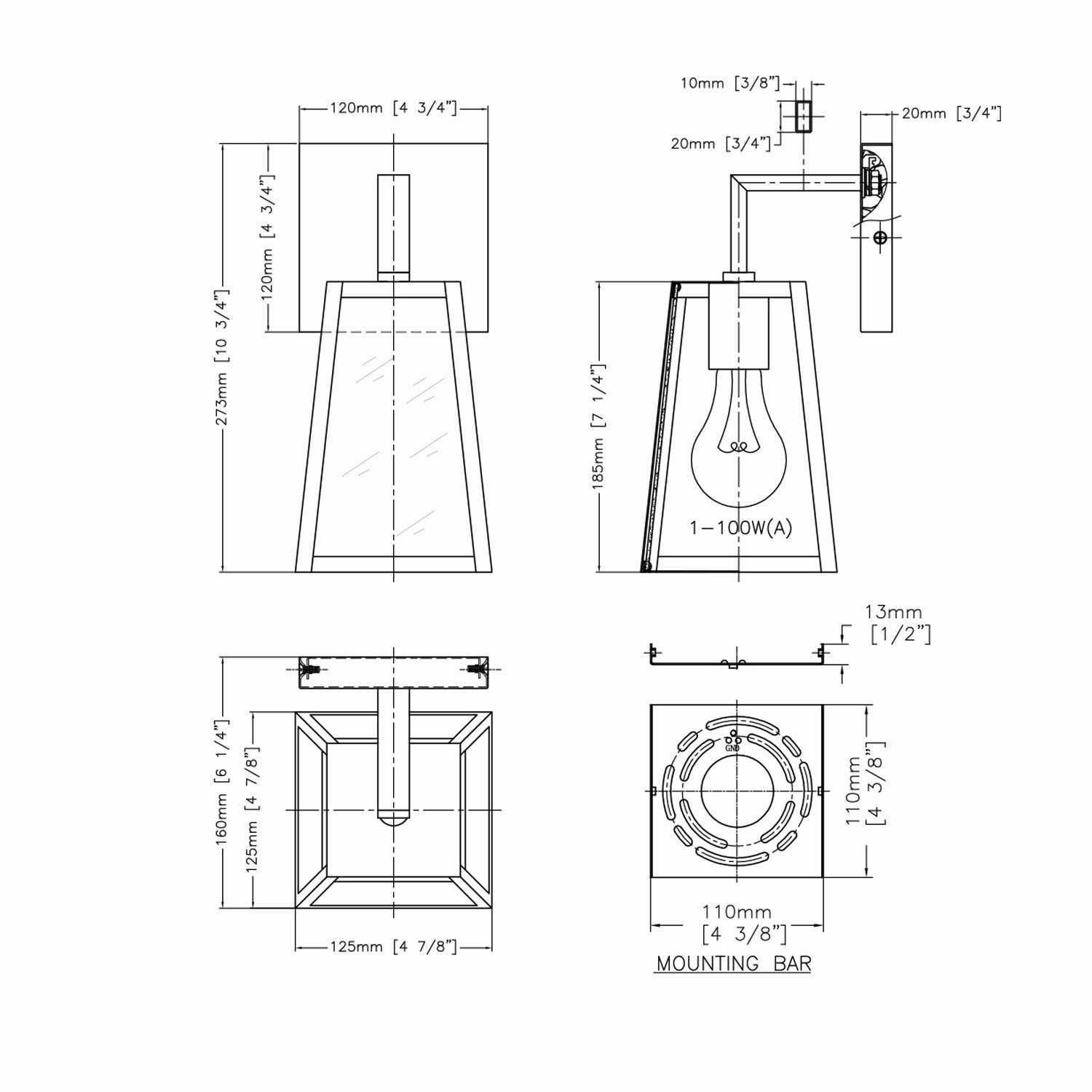 Tarpe 1-Light Exterior Wall Light