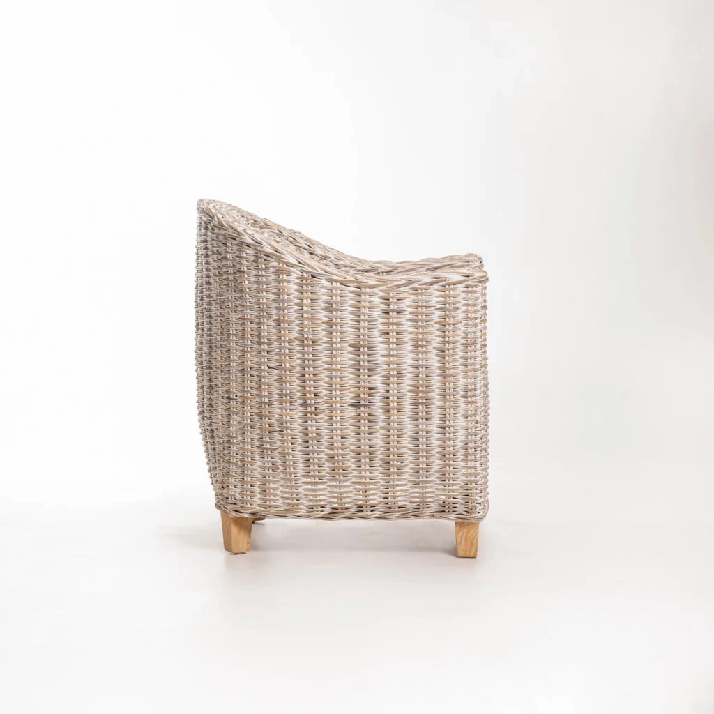 TEGAL KUBU WHITEWASH TUB ARMCHAIR