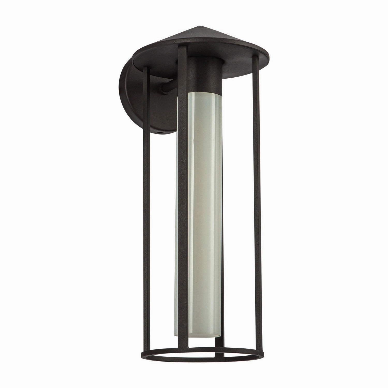 Tenko One Light Exterior Wall Mount Bronze/Glossy Opal Glass