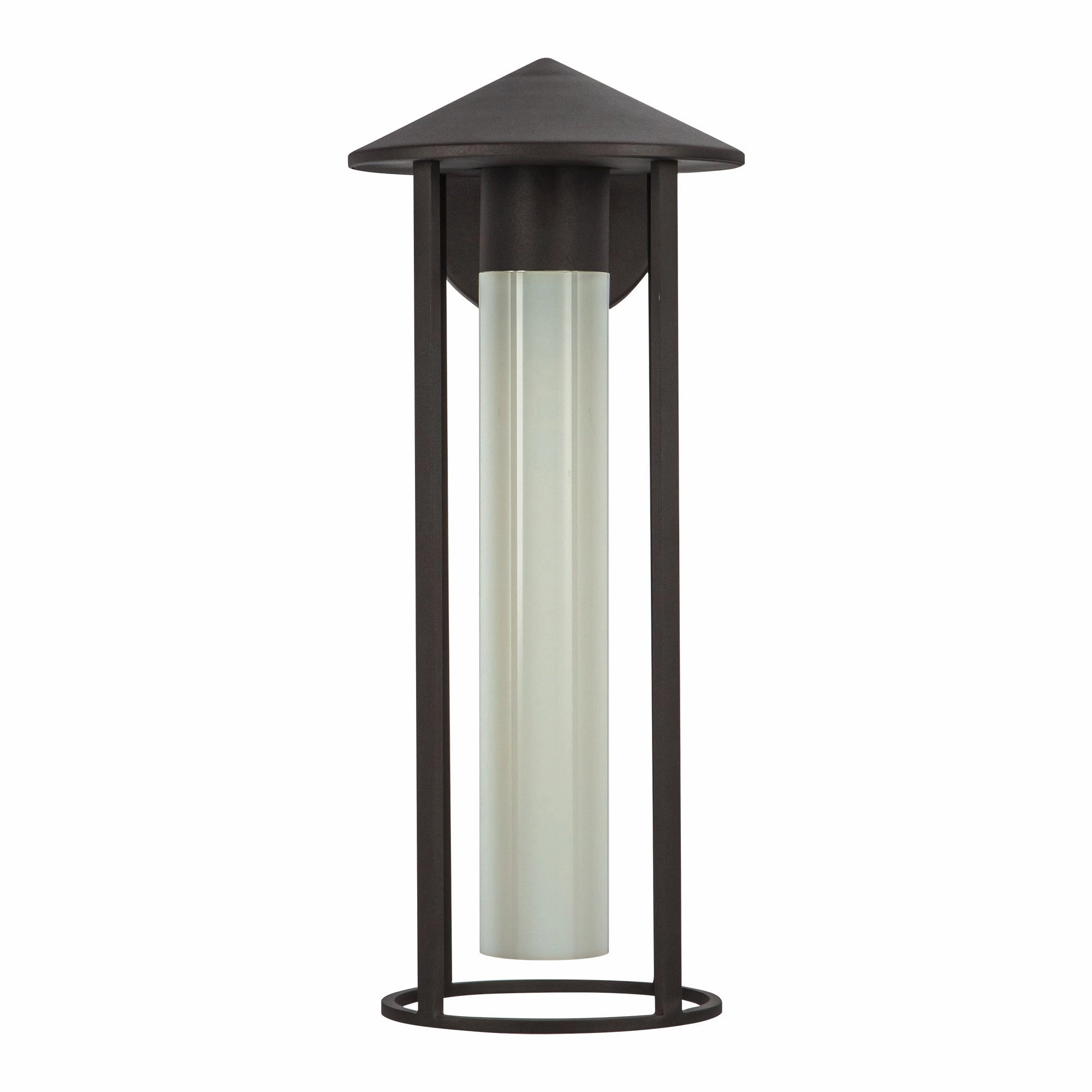 Tenko One Light Exterior Wall Mount Bronze/Glossy Opal Glass