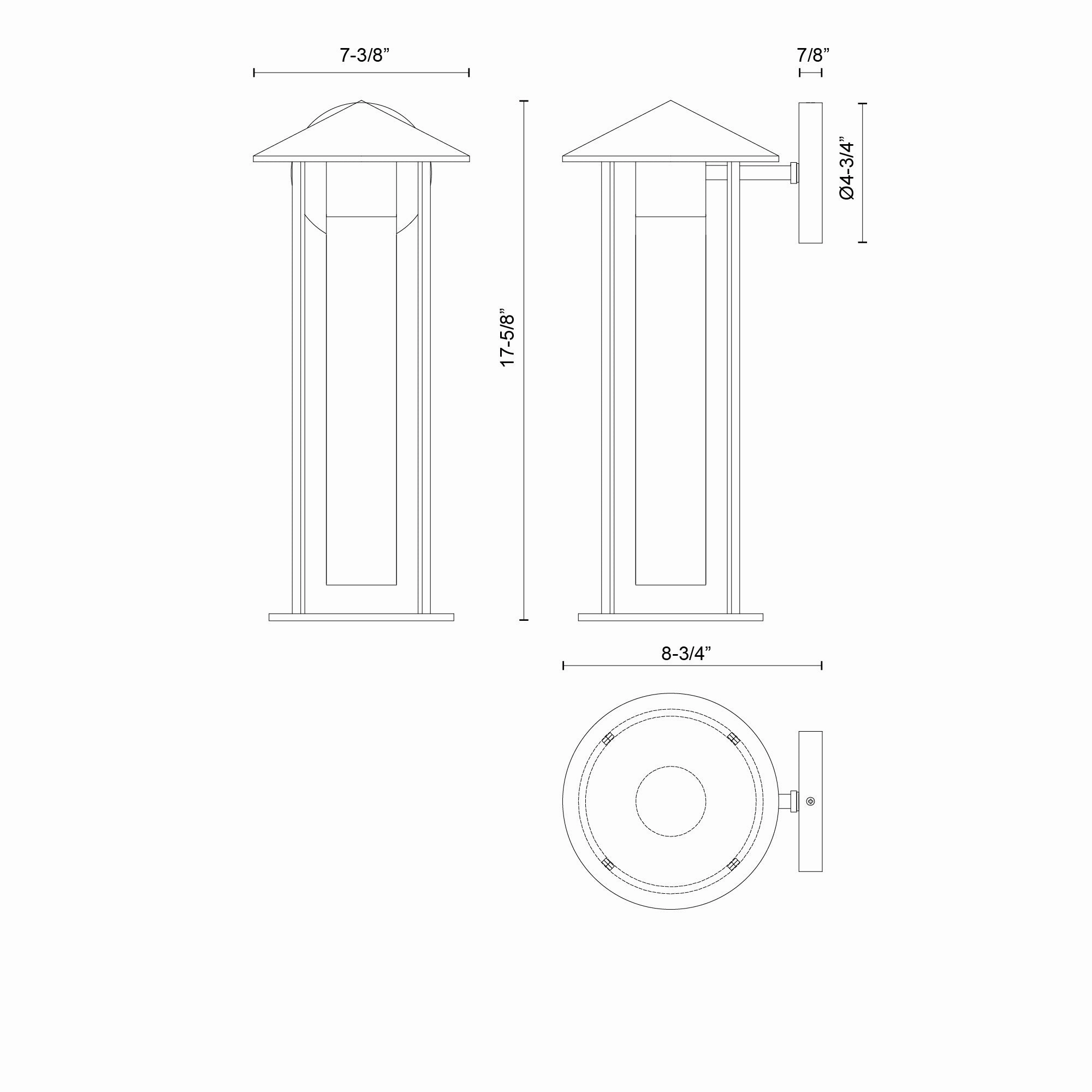 Tenko One Light Exterior Wall Mount Bronze/Glossy Opal Glass
