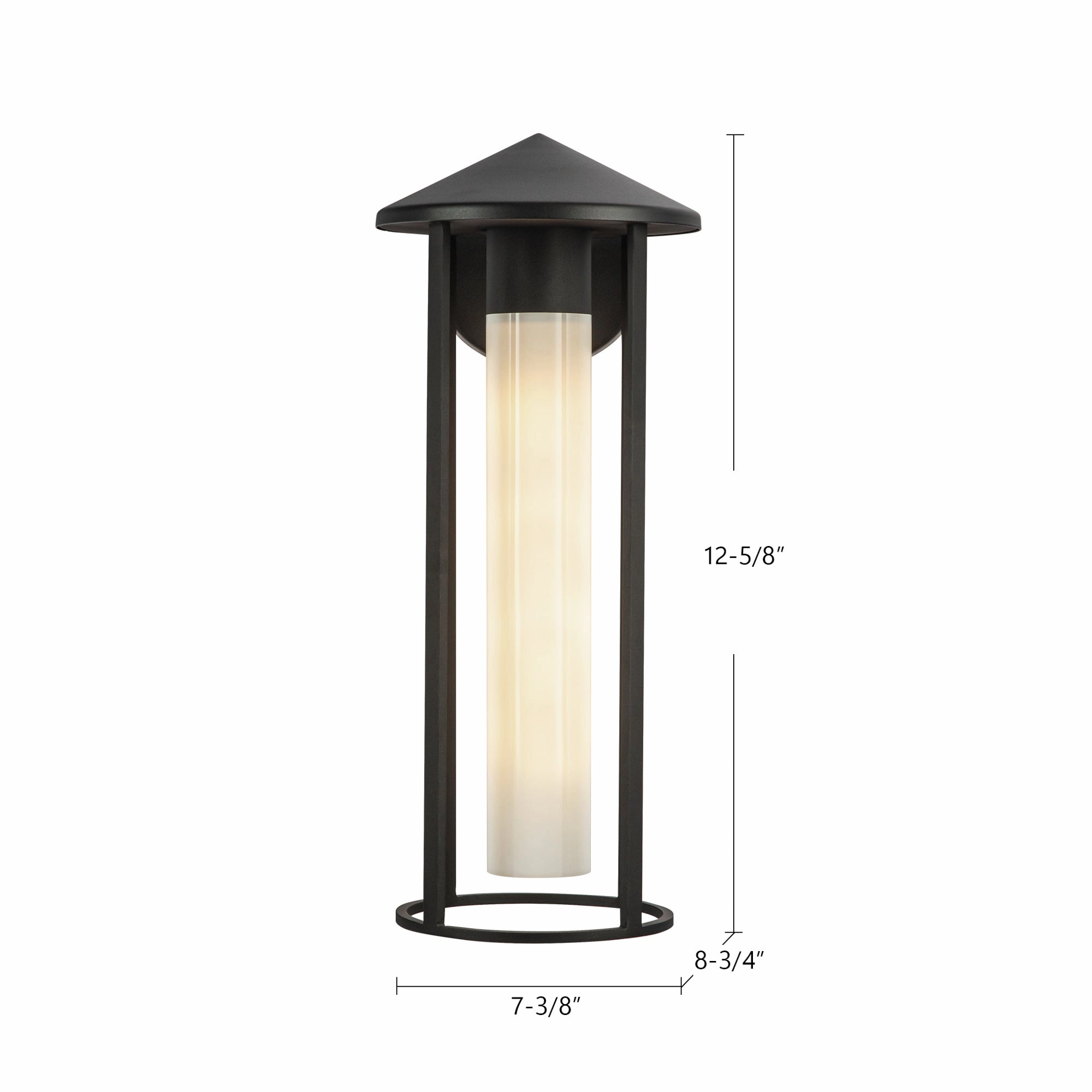 Tenko One Light Exterior Wall Mount Bronze/Glossy Opal Glass