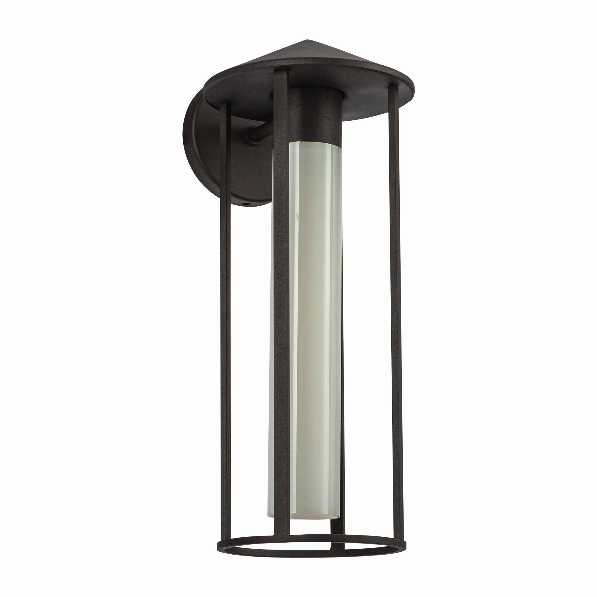 Tenko One Light Exterior Wall Mount Bronze/Glossy Opal Glass