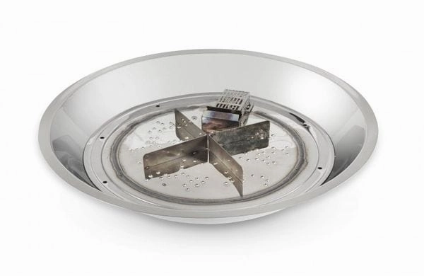 The Outdoor GreatRoom Company 20 Inch Round Crystal Fire Plus Gas Burner CFP20DSILPportable outdoor fire pit with lid