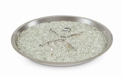 The Outdoor GreatRoom Company 20 Inch Round Crystal Fire Plus Gas Burner CFP20DSILP
