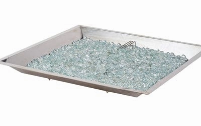 The Outdoor GreatRoom Company 24 Inch Square Crystal Fire Plus Gas Burner CFP2424-Kportable outdoor fire pit with lid