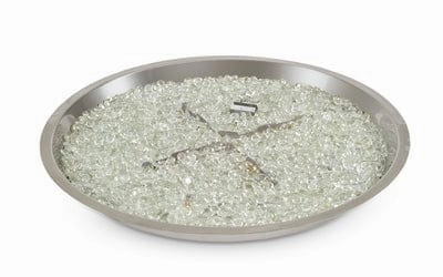 The Outdoor GreatRoom Company 30 Inch Round Crystal Fire Plus Gas Burner CFP30DSILP