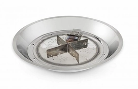 The Outdoor GreatRoom Company 30 Inch Round Crystal Fire Plus Gas Burner CFP30DSILPportable outdoor fire pit with lid