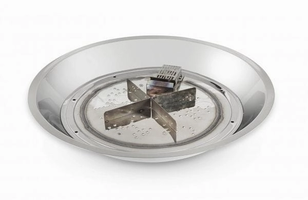 The Outdoor GreatRoom Company 30 Inch Round Crystal Fire Plus Gas Burner CFP30DSILPportable outdoor fire pit with lid