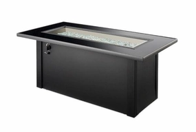 The Outdoor Greatroom Company 42 Inch Monte Carlo Linear Gas Fire Pit Table MCR-1242-BLK-Kportable outdoor fire pit with lid