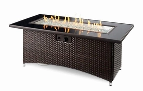 The Outdoor Greatroom Company 42 Inch Montego Linear Gas Fire Pit Table MG-1242-BLSM-Koutdoor fire table set with chairs