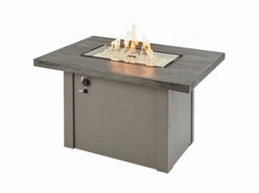 The Outdoor Greatroom Company 44 Inch Stone Grey Havenwood Rectangular Gas Fire Pit Table HVGG-1224-Koutdoor fire table set with chairs