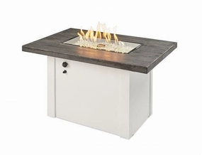 The Outdoor Greatroom Company 44 Inch Stone Grey Havenwood Rectangular Gas Fire Pit Table HVGW-1224-Koutdoor fire table set with chairs