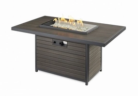 The Outdoor Greatroom Company 50 Inch Brooks Rectangular Gas Fire Pit Table BRK-1224-19-Koutdoor fire table set with chairs