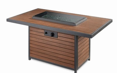 The Outdoor GreatRoom Company 50 Inch Brown Kenwood Chat Height Rectangular Fire Table KW-1224-19-K