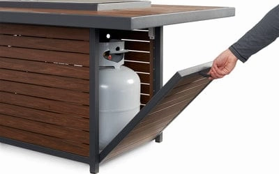 The Outdoor GreatRoom Company 50 Inch Brown Kenwood Chat Height Rectangular Fire Table KW-1224-19-K