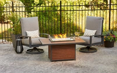 The Outdoor GreatRoom Company 50 Inch Brown Kenwood Chat Height Rectangular Fire Table KW-1224-19-K