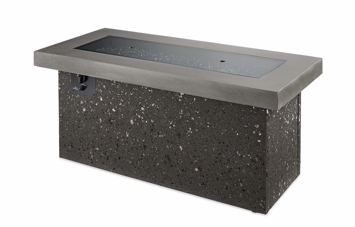 The Outdoor GreatRoom Company 54 Inch Grey Key Largo Linear Gas Fire Pit Table KL1242MDSILP