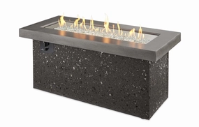 The Outdoor GreatRoom Company 54 Inch Grey Key Largo Linear Gas Fire Pit Table KL1242MDSILPportable outdoor fire pit with lid