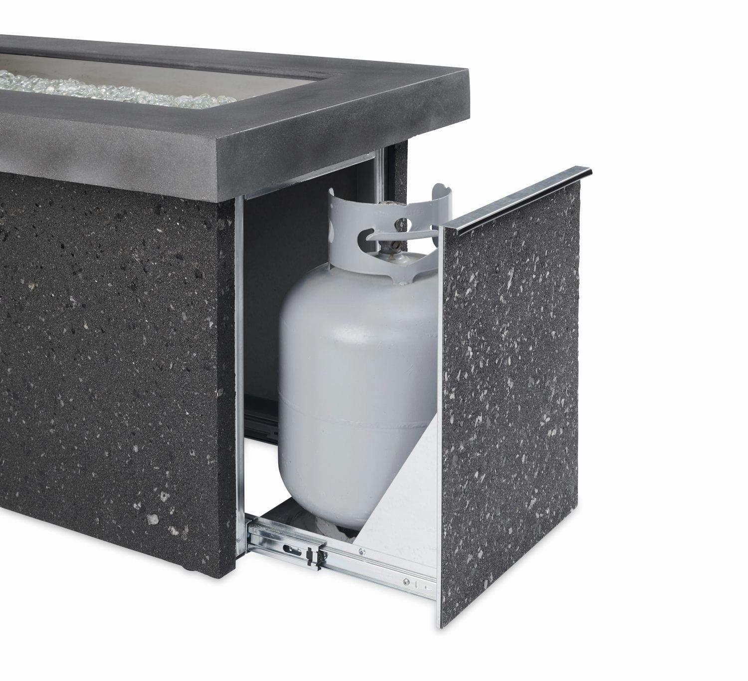 The Outdoor GreatRoom Company 54 Inch Grey Key Largo Linear Gas Fire Pit Table KL-1242-MM