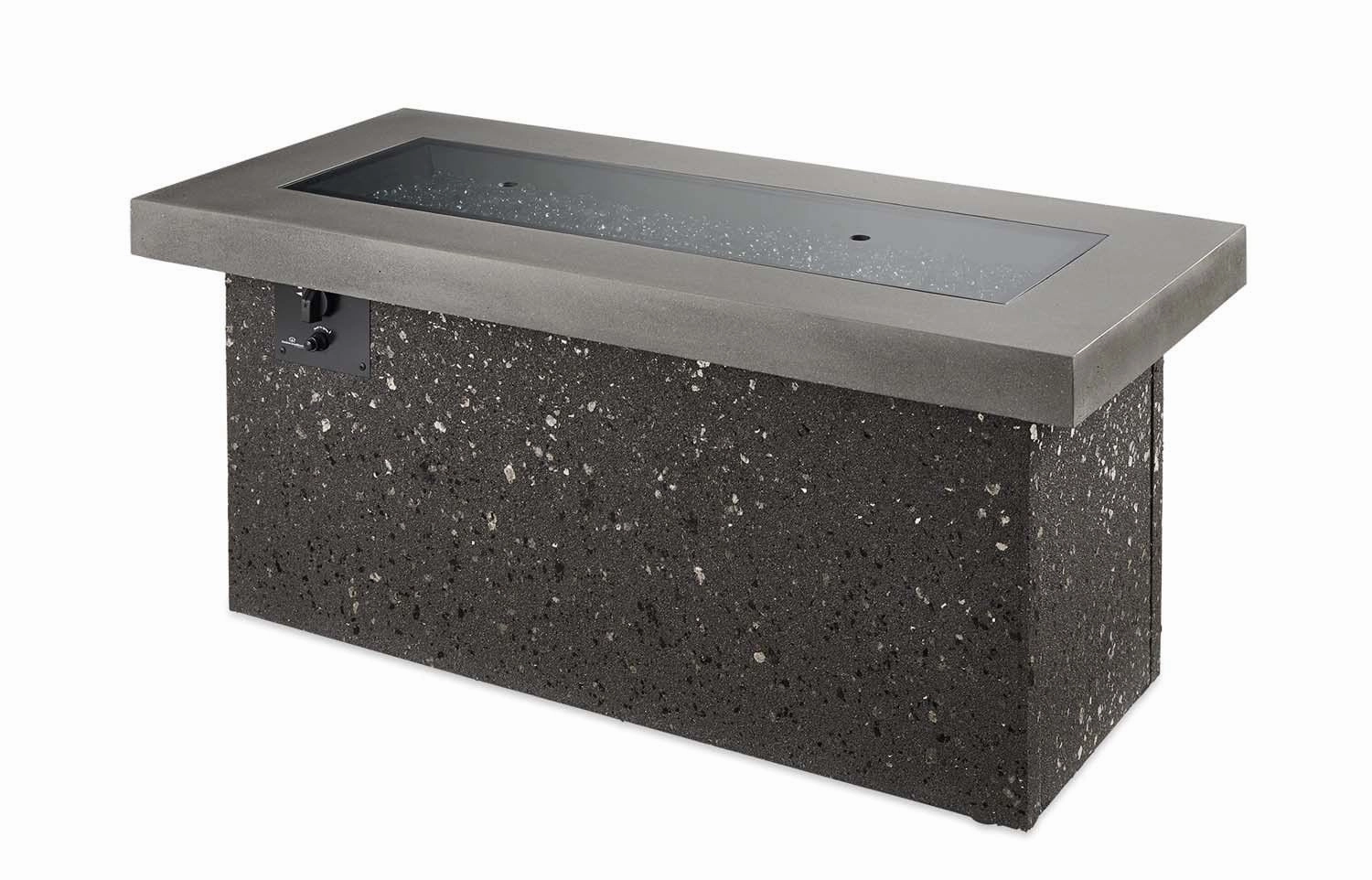 The Outdoor GreatRoom Company 54 Inch Grey Key Largo Linear Gas Fire Pit Table KL-1242-MM