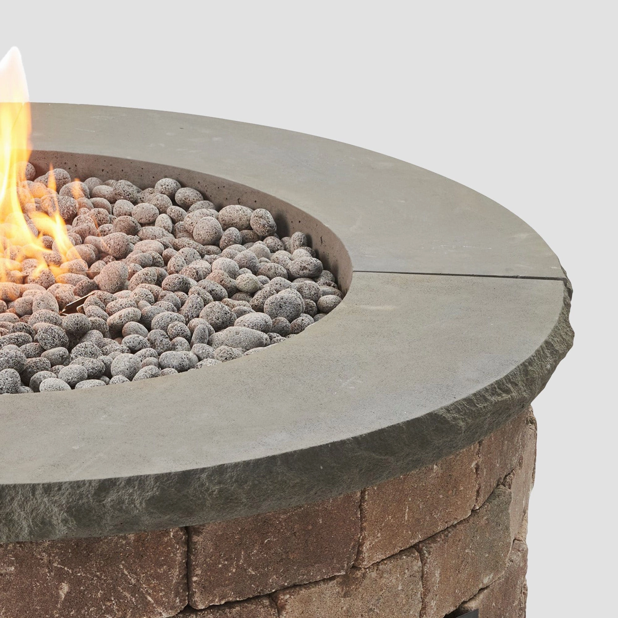 The Outdoor GreatRoom Company Concrete Top for Round Bronson Block Gas Fire Pit Kit