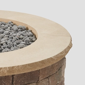 The Outdoor GreatRoom Company Concrete Top for Round Bronson Block Gas Fire Pit KitFireproof mat for under fire pit
