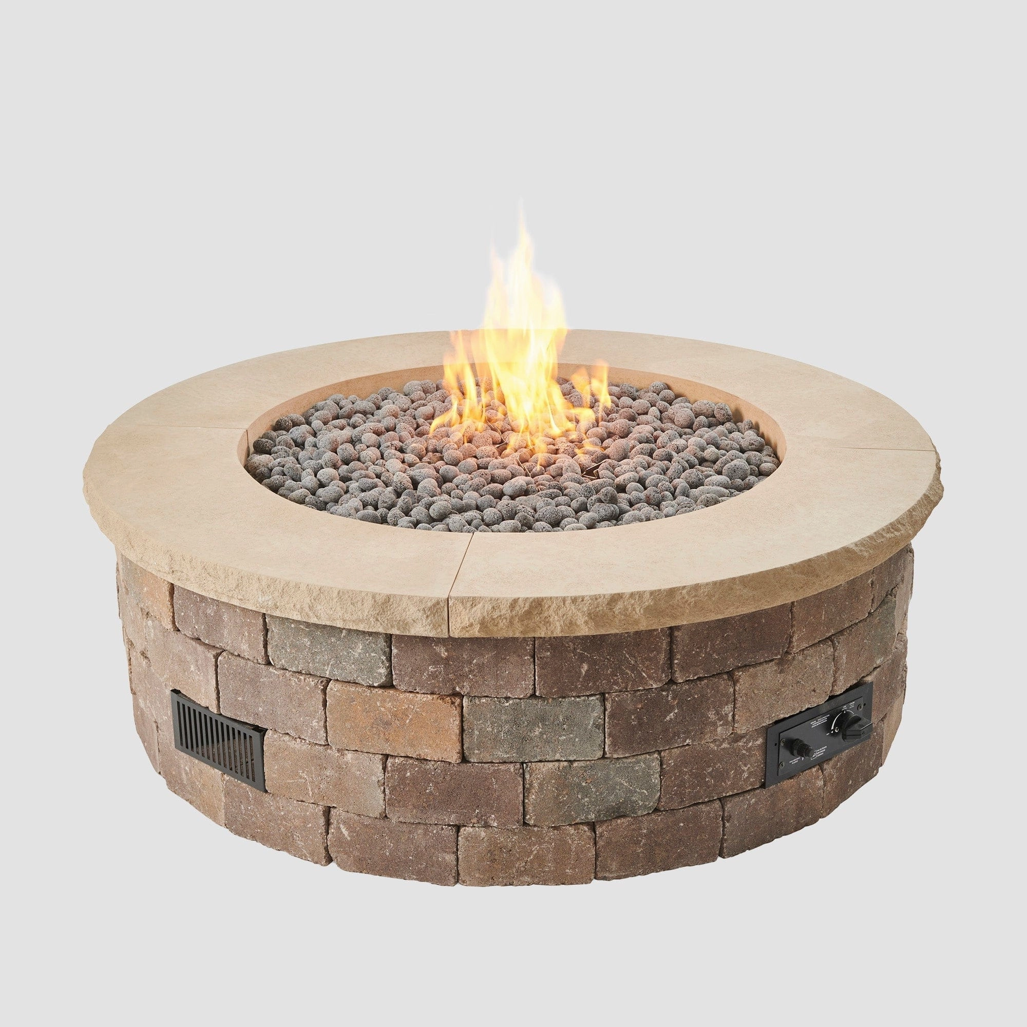 The Outdoor GreatRoom Company Concrete Top for Round Bronson Block Gas Fire Pit Kit