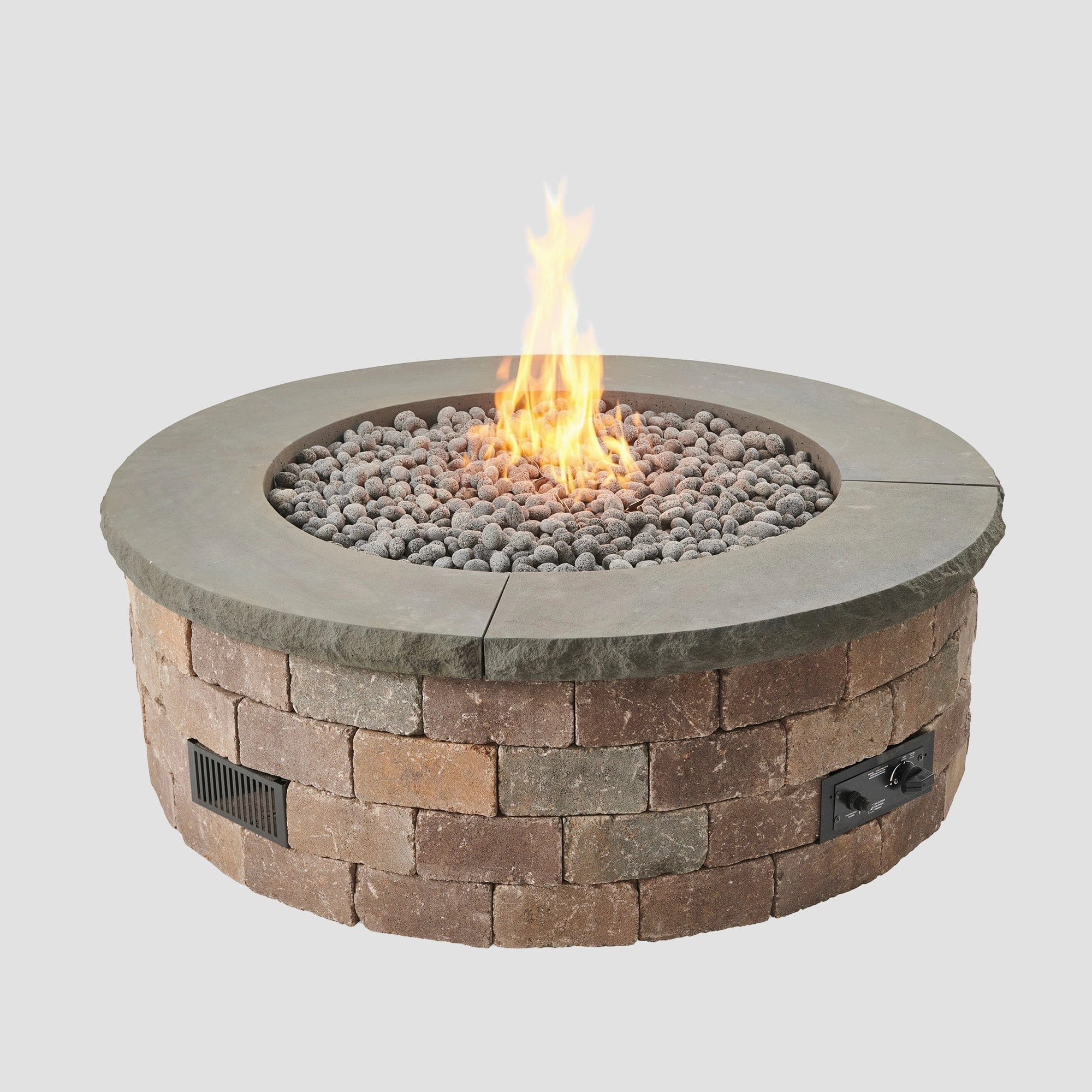 The Outdoor GreatRoom Company Concrete Top for Round Bronson Block Gas Fire Pit Kit