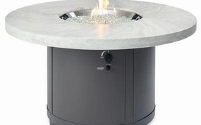 The Outdoor Greatroom Company Fire Pit Table 48 Inch Beacon White Onyx Chat-Height Gas Fire Pit Table BC-20-WOportable outdoor fire pit with lid