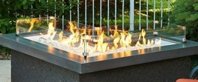 The Outdoor Greatroom Company L-Shaped Glass Wind Guard for CF-1242-L Burner GLASS GUARD-1242-LFireproof mat for under fire pit