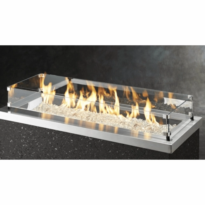 The Outdoor Greatroom Company Linear Glass Wind Guard GLASS GUARD-1242Fireproof mat for under fire pit