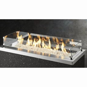 The Outdoor Greatroom Company Linear Glass Wind Guard GLASS GUARD-1242Fireproof mat for under fire pit