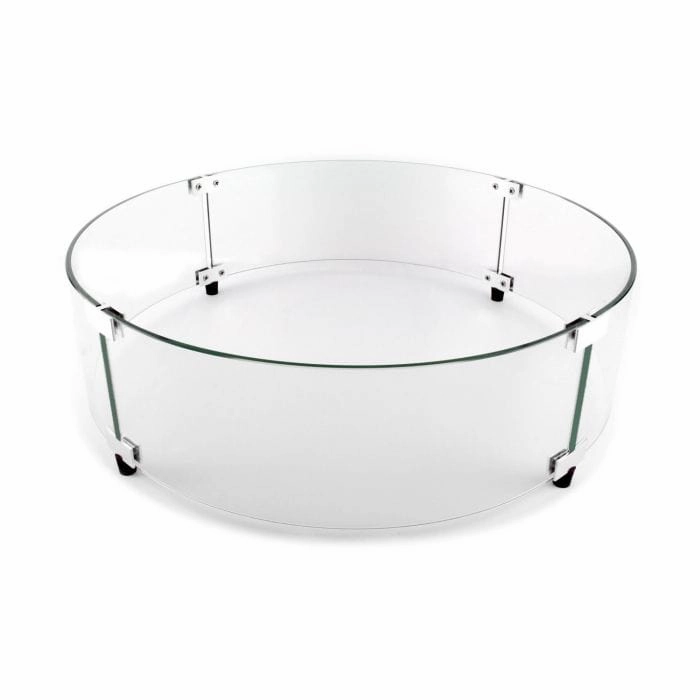 The Outdoor Greatroom Company Round Glass Wind Guard for 12-Inch Burner GLASS GUARD-12-RFireproof mat for under fire pit