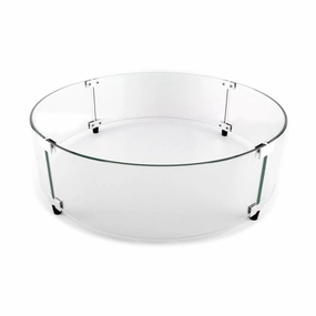 The Outdoor Greatroom Company Round Glass Wind Guard for 12-Inch Burner GLASS GUARD-12-RFireproof mat for under fire pit