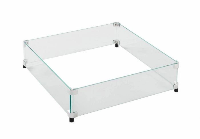 The Outdoor Greatroom Company Square Glass Wind Guard for CF-1616 Burner GLASS GUARD-1616Fireproof mat for under fire pit