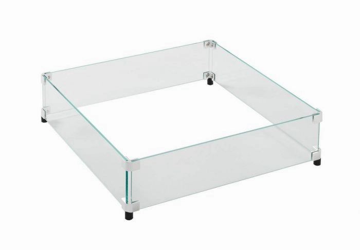 The Outdoor Greatroom Company Square Glass Wind Guard for CF-2424 Burner GLASS GUARD-2424Fireproof mat for under fire pit